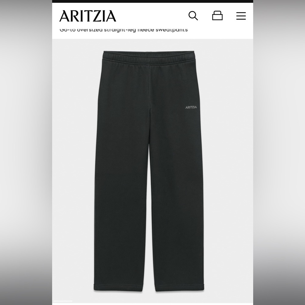 Aritzia Straight-Leg Knit Sweatpants in Black